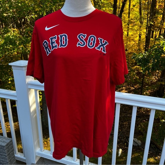 Nike Boston Red Sox Devers #11 Red Short Sleeve Shirt Men’s Large Cotton - Picture 2 of 5